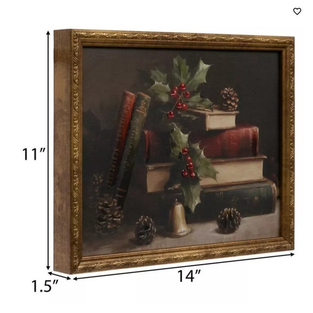 Hobby Lobby Holiday Books & Holly Framed Christmas Wall Decor – NEW